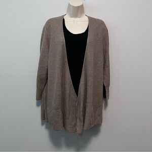 Eileen Fisher Organic Cotton Open Cardigan Size L